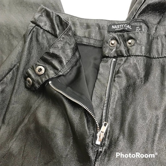Nasty Gal faux leather high waist black pants size 2 NWOT - Picture 6 of 8